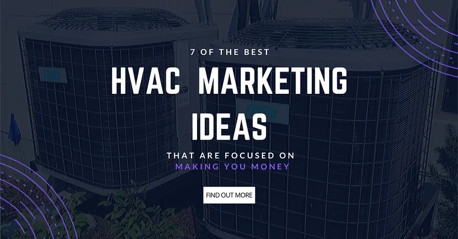 Building with a caption of HVAC MARKETING IDEAS